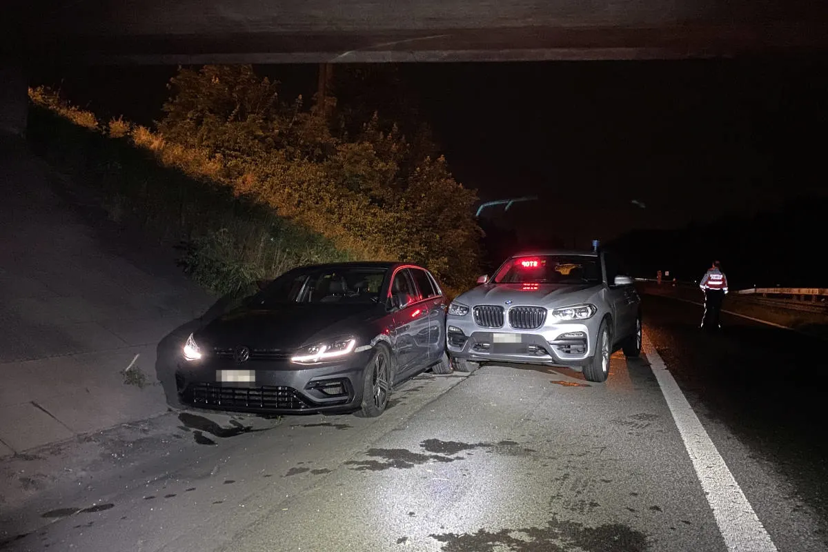 A1 Hunzenschwil AG – Autodieb nach kurzer Verfolgung gestoppt