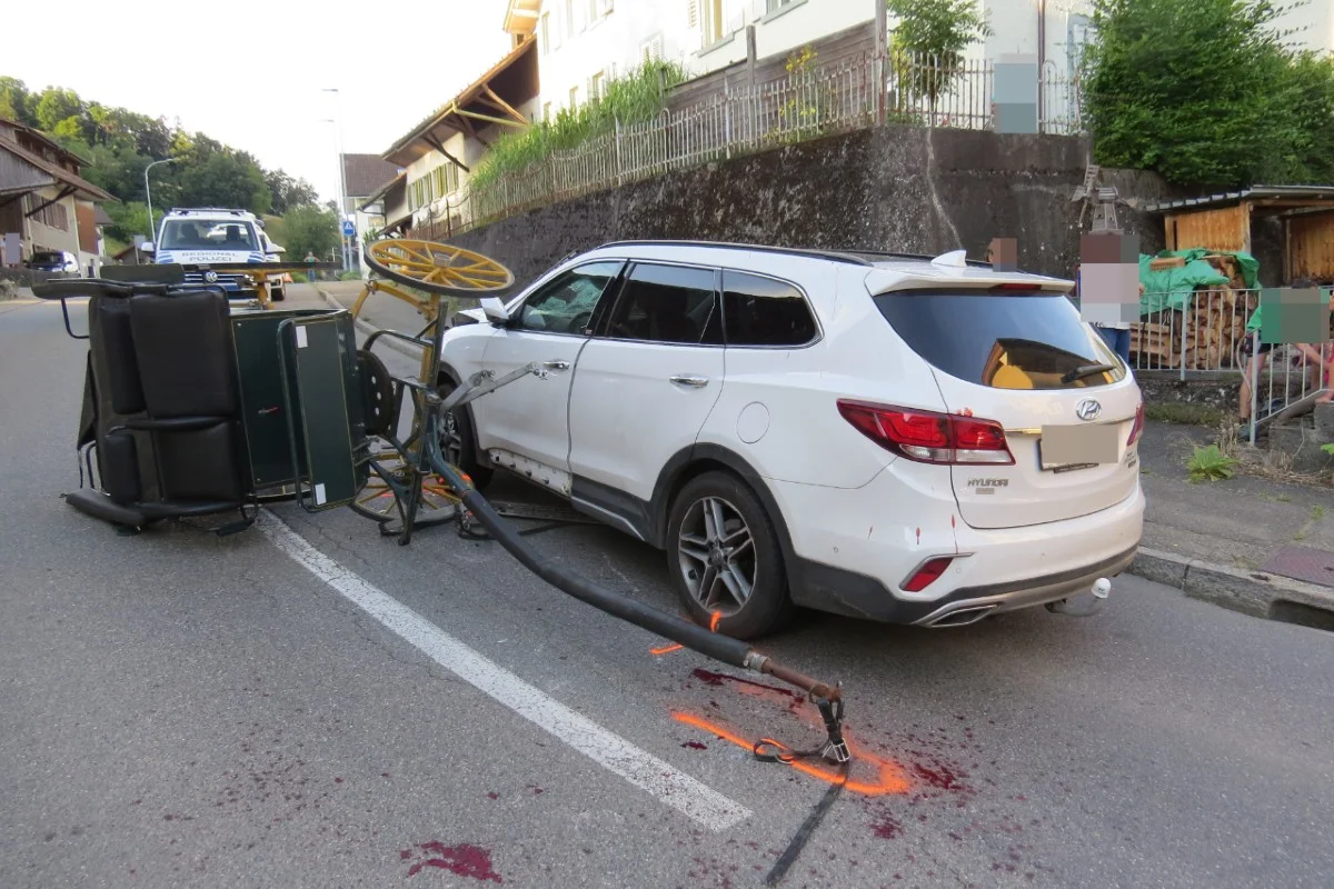 Böttstein AG - Kutsche geriet ausser Kontrolle – Heftige Frontalollision mit Auto