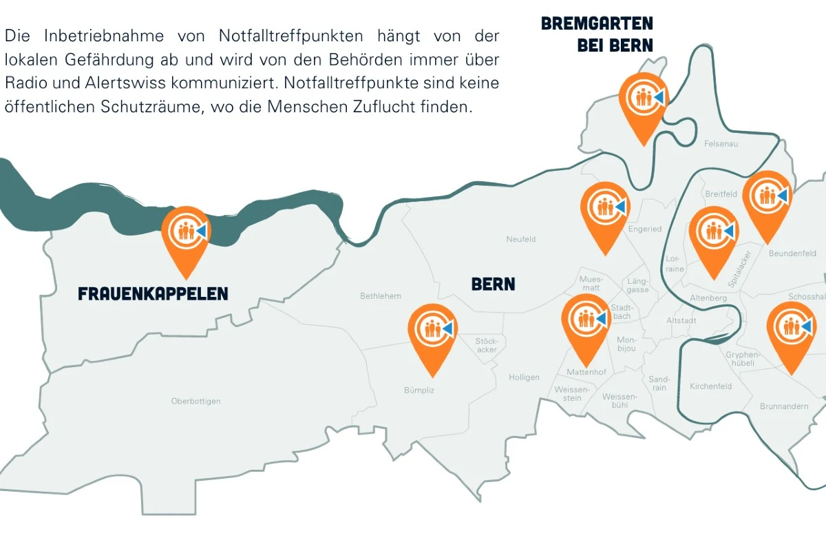 Bern, Bremgarten bei Bern und Frauenkappelen - Der Notfalltreffpunkt – Anlaufstation in Katastrophen und Notlagen