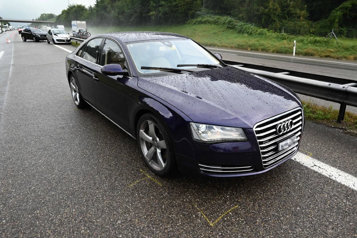 Oberbüren SG - Heftige Auffahrkollision auf der A1 