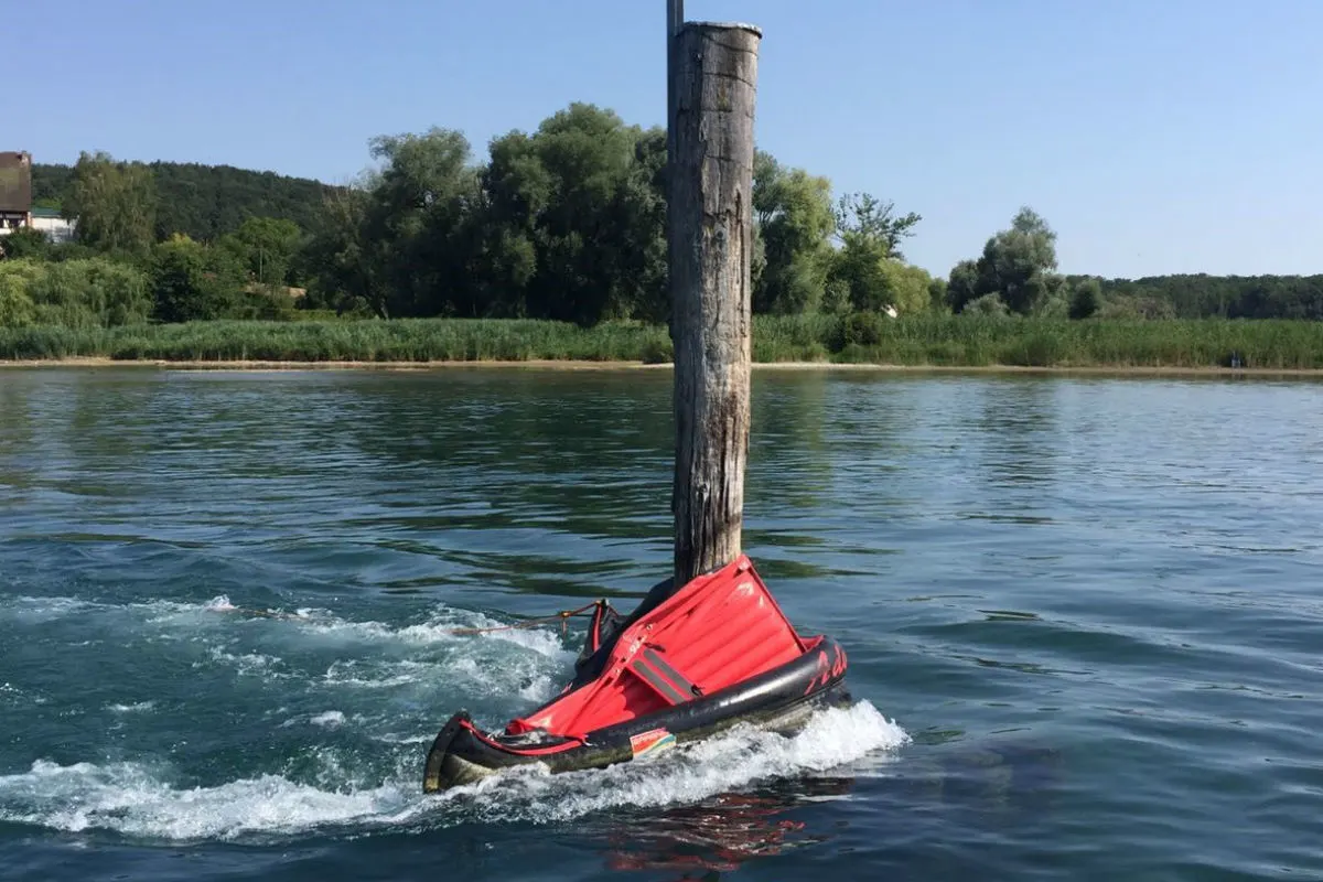 Ramsen (Bibermühle) SH - Schlauchboot kollidiert mit Wiffe 57