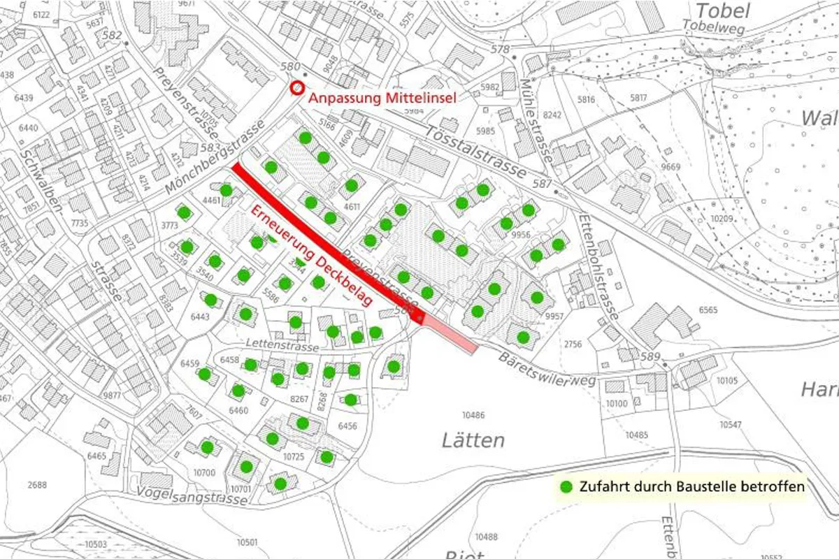 Wetzikon ZH – Belagserneuerung auf Preyenstrasse mit Sperrungen