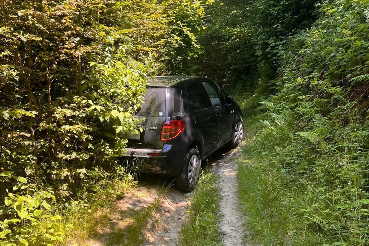 Zofingen AG - Mit dem Auto auf einem Wanderweg stecken geblieben 
