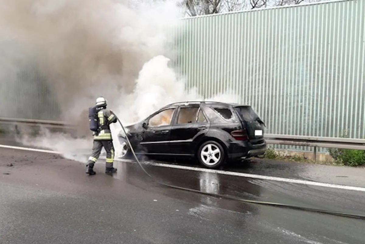 A1 Gevelsberg – Fahrzeugbrand am Autobahnkreuz Nord