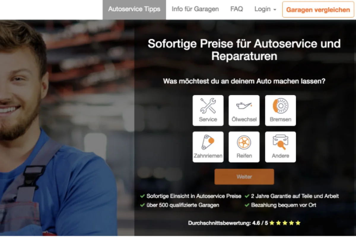 So einfach kann man heutzutage Autoservices per Mausklick buchen