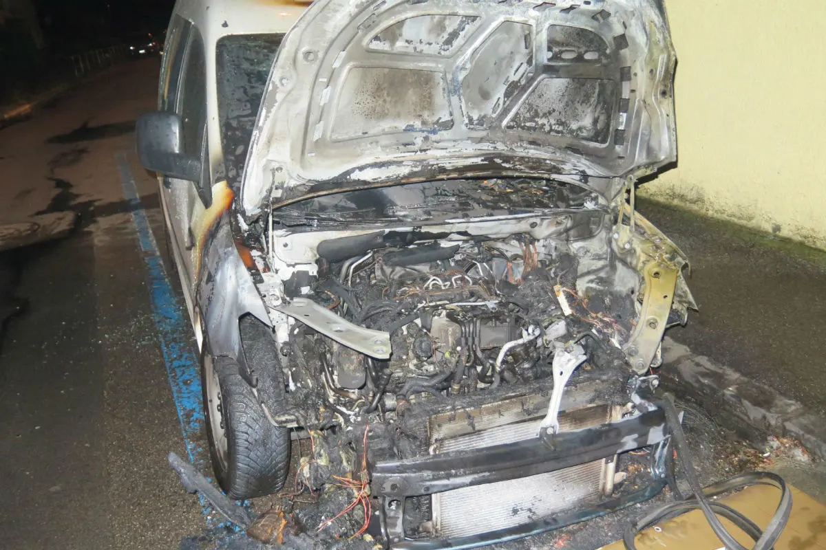Binningen BL - Lieferwagen bei Fahrzeugbrand vollends zerstört