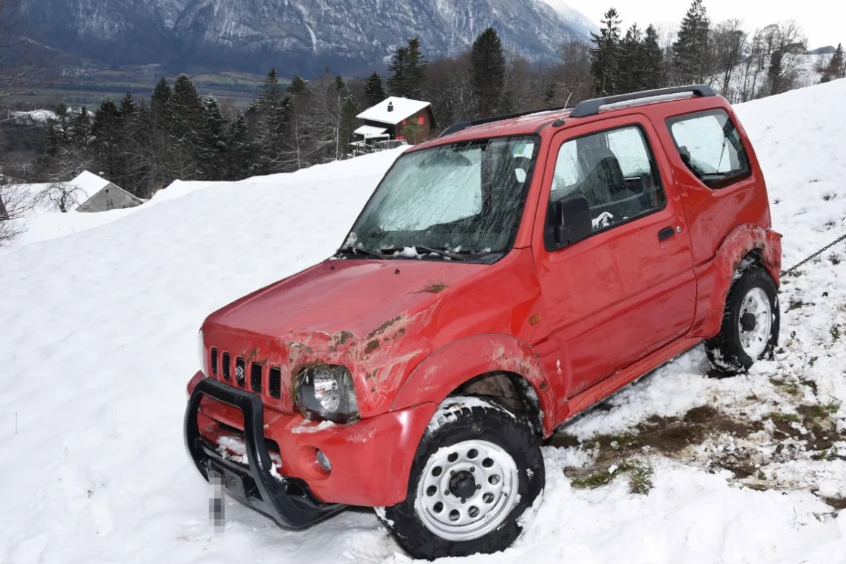 Oberschan SG - 91-Jähriger stürzt mit Auto Hang hinunter!