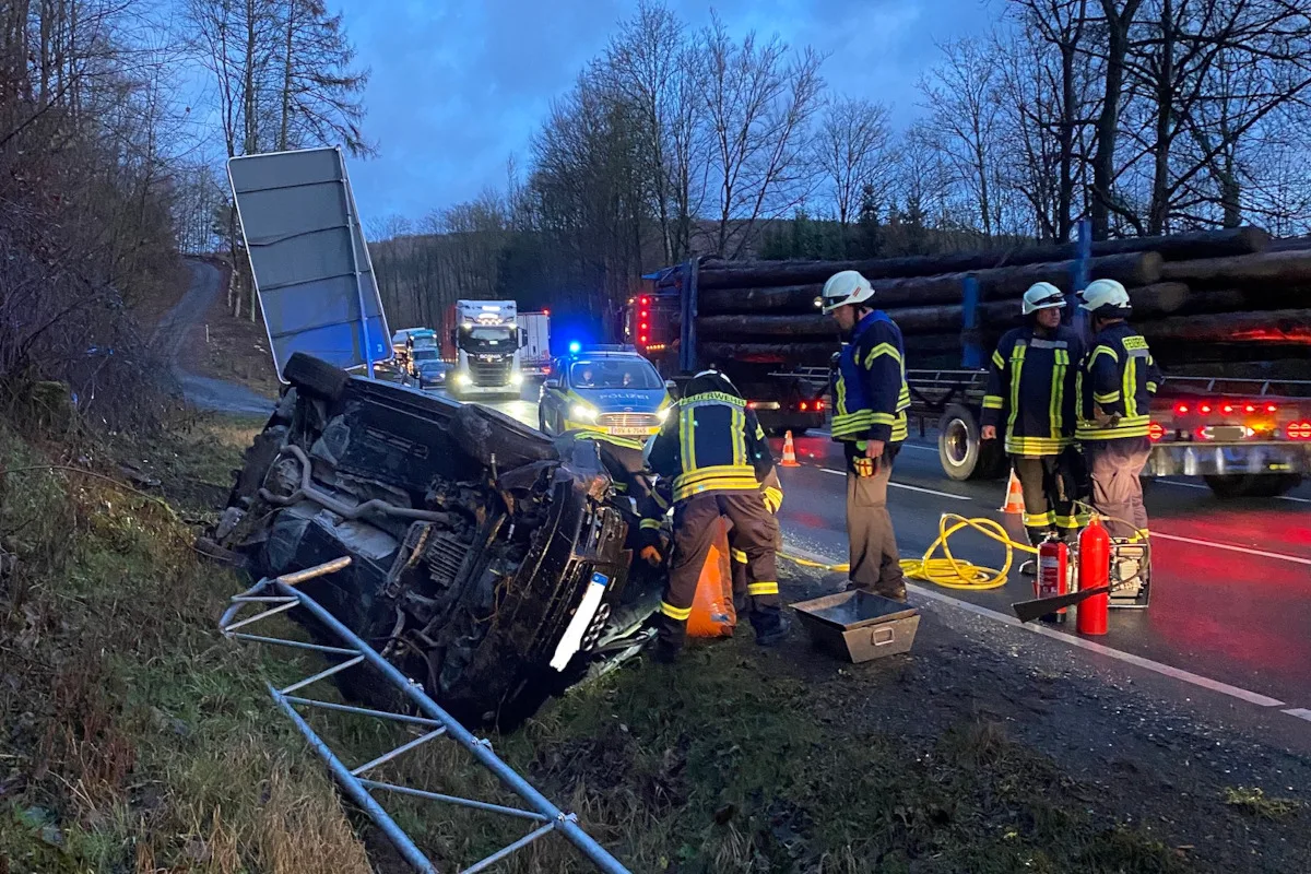 Olsberg – Unfall am Autobahnzubringer zur A46