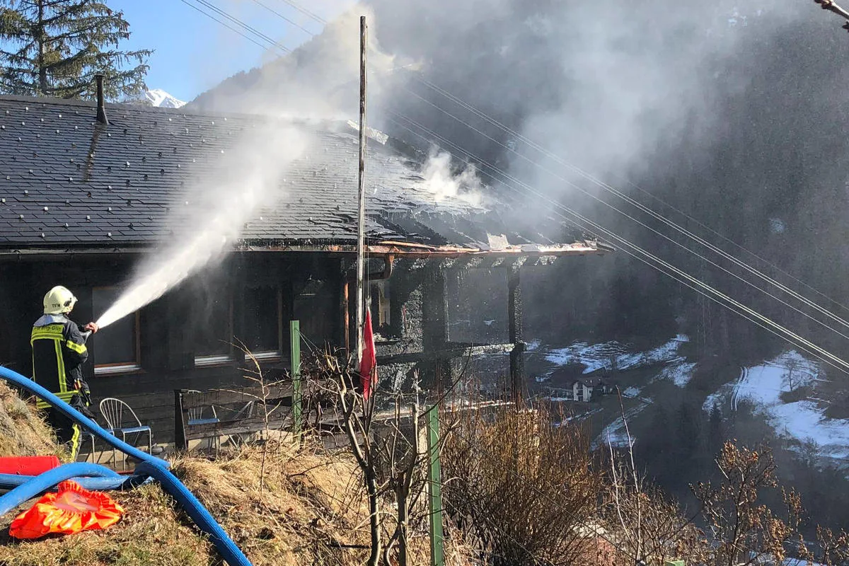 Mörel VS - Brand eines Chalets