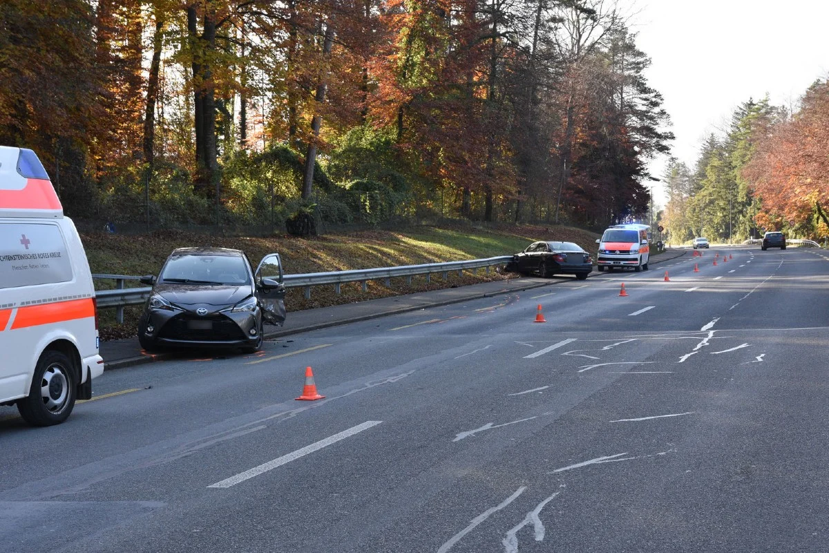Crash in Schaan FL - Verkehrsunfall mit zwei Personenwagen