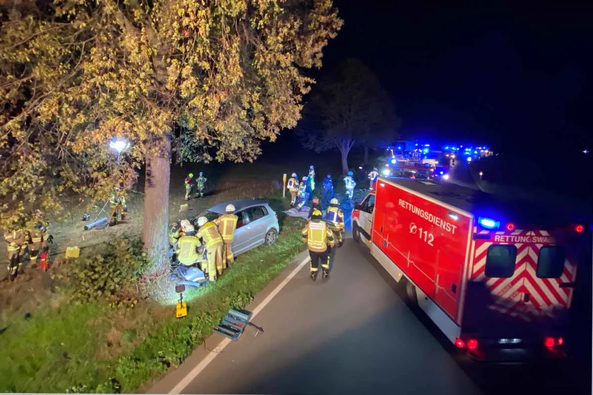 Heftiger Crash in Rheurdt - Verkehrsunfall mit schwer verletzter Person