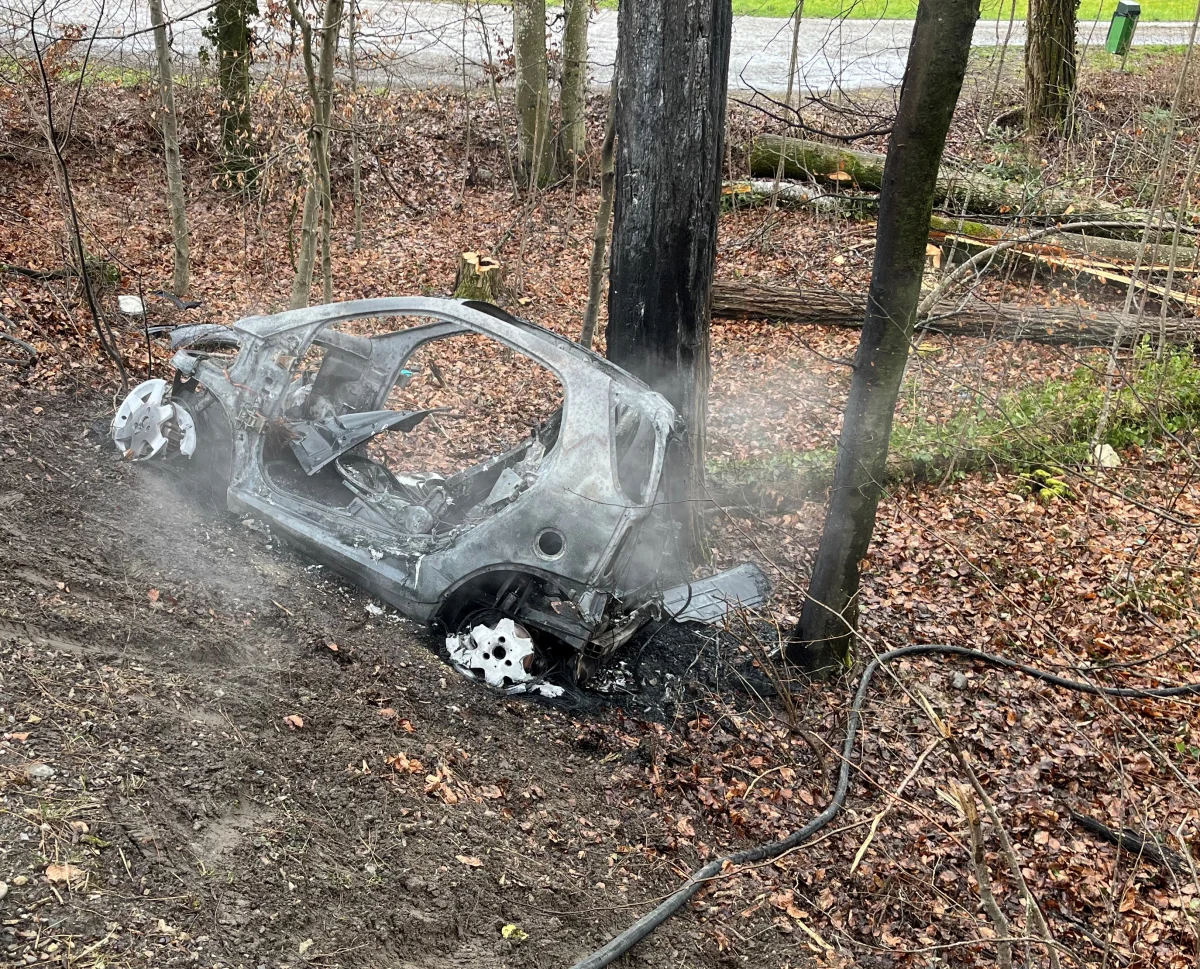 Diessenhofen TG: Fahrzeug geht nach Unfall in Flammen auf