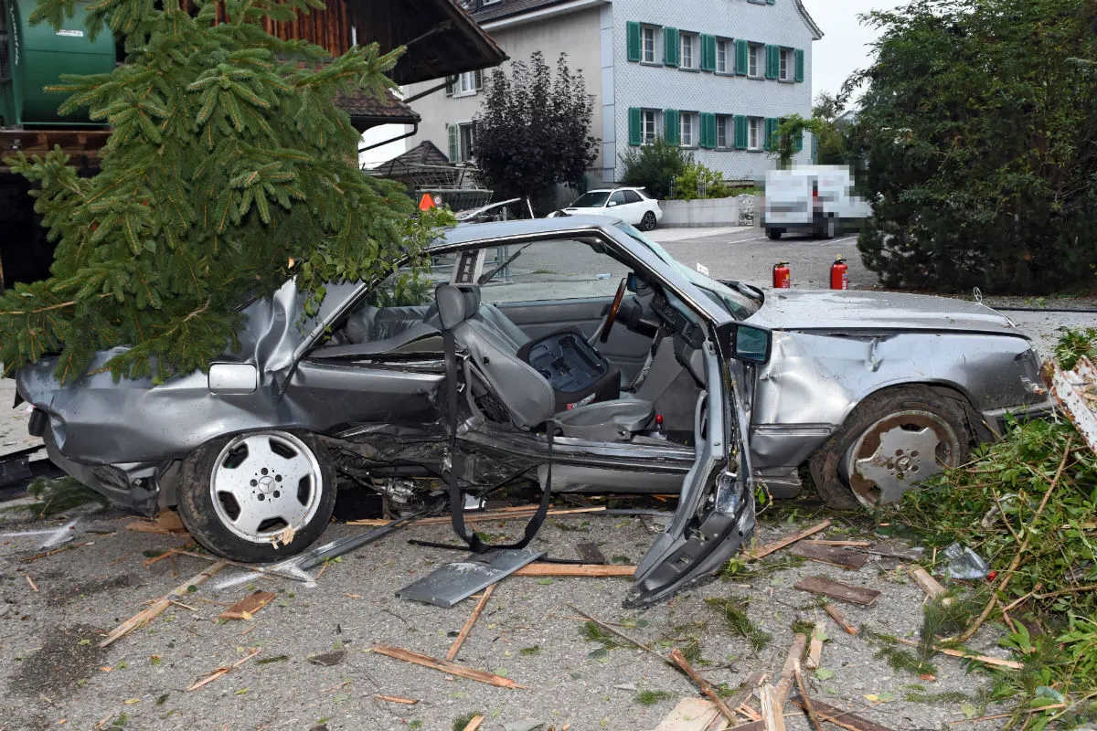 Tägerschen TG - 36-Jähriger prallt mit voller Wucht in Baum!