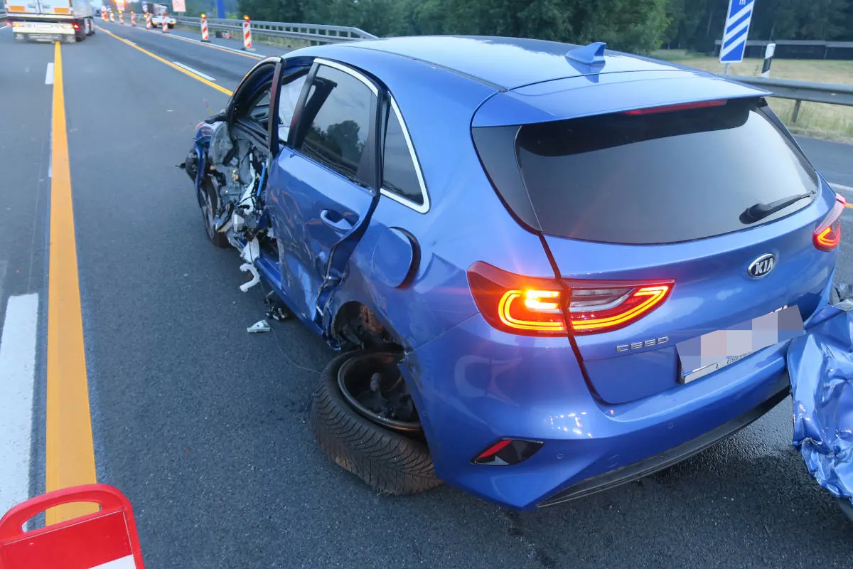 A1 Dinklage – Zu schnell durch Baustelle und Unfall gebaut
