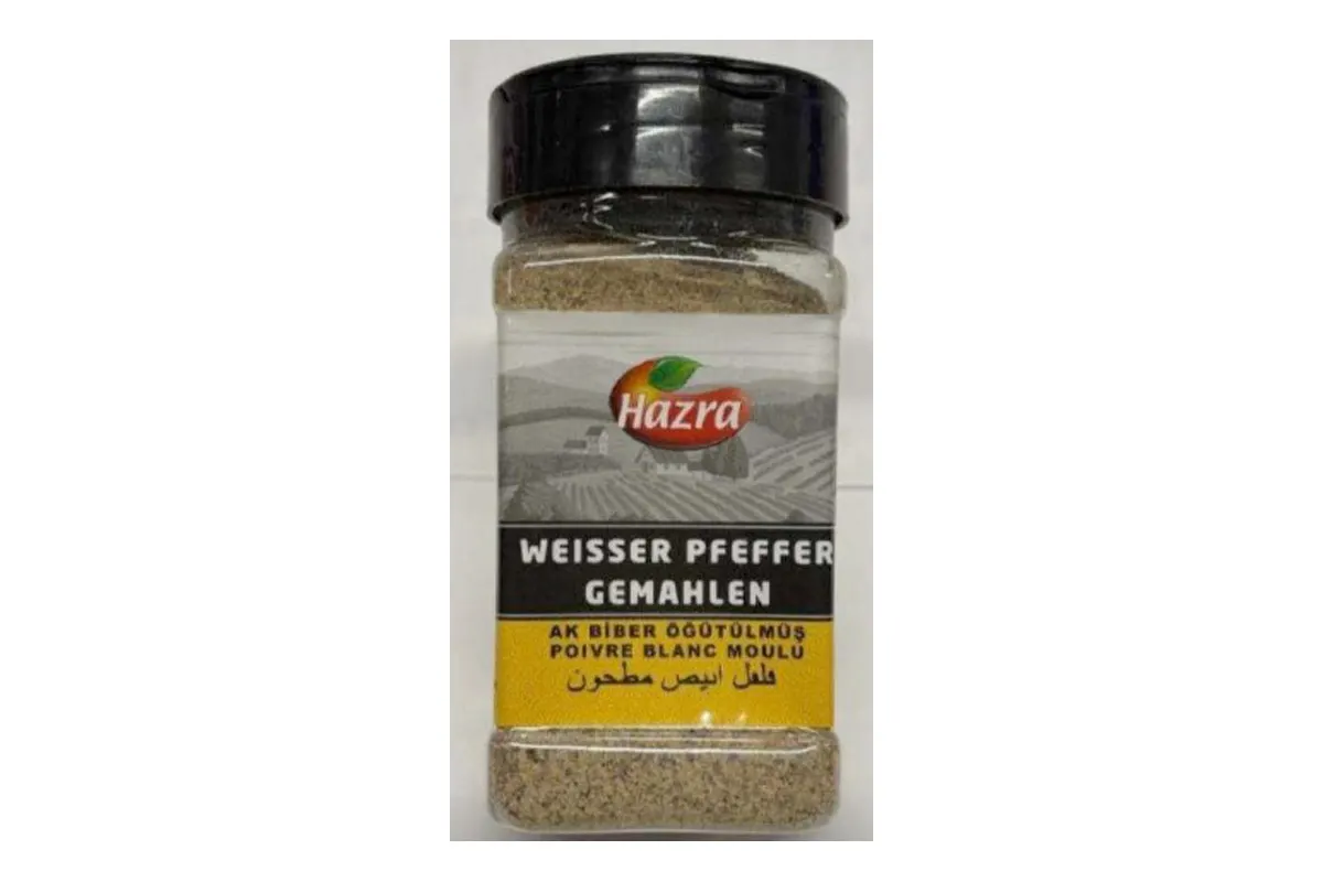 Rückruf – Gesundheitsgefahr durch Hazra weisser Pfeffer