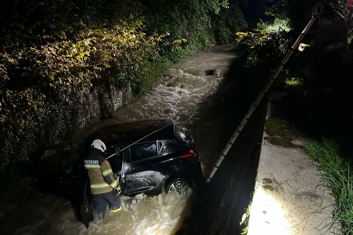 Holderbank SO – Auto stürzt nach Selbstunfall in Bach