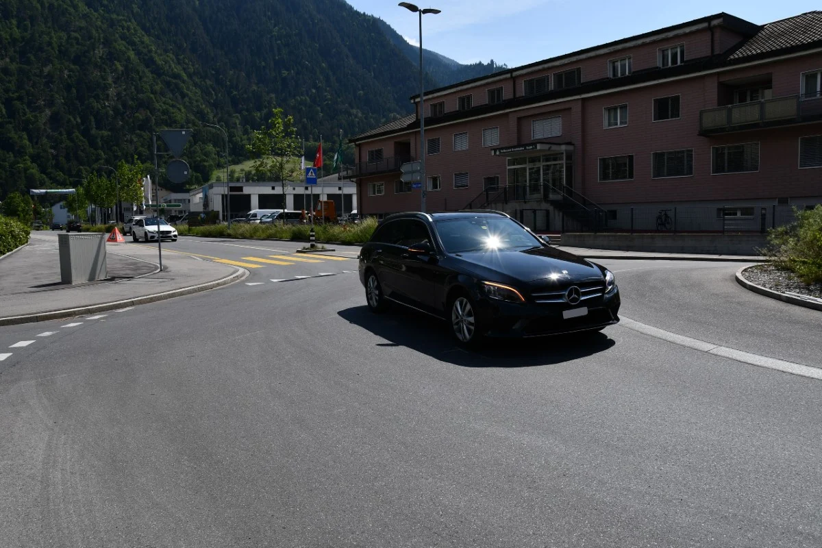 Stadt Chur - Unfall im Kreisel zwischen Auto und Motorrad