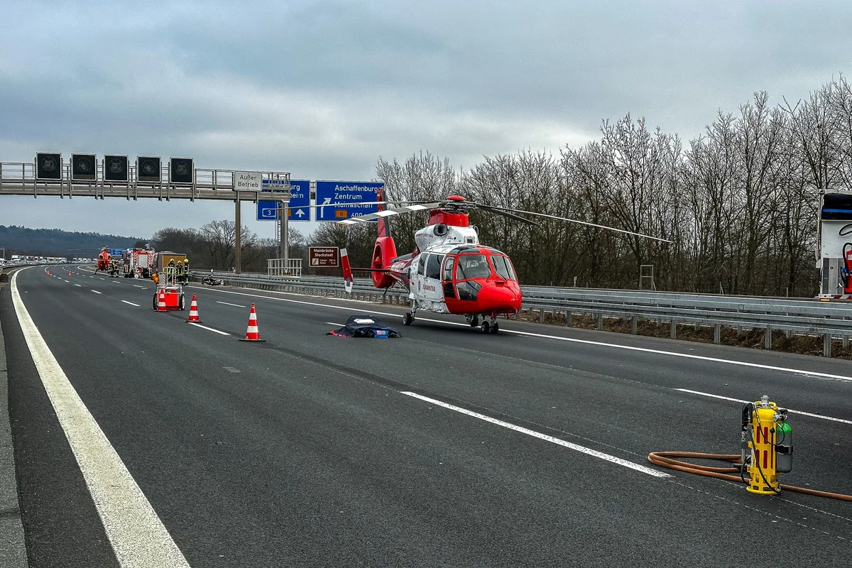 A3 Aschaffenburg – 20-jähriger Motorradfahrer stirbt nach Unfall