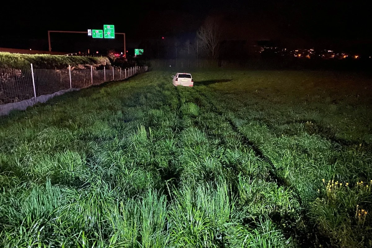 Auto durchbricht bei der Autobahneinfahrt auf der A14 bei Baar ZG einen Wildzaun