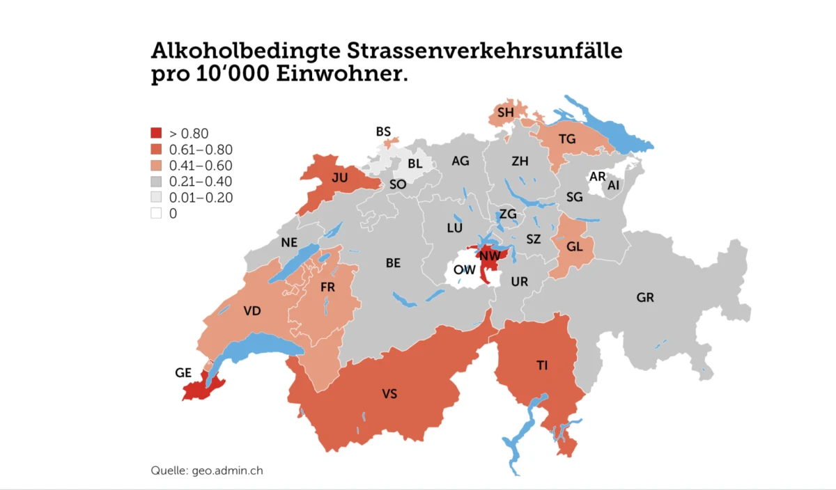 Alkohol am Steuer  - Mehr Unfälle in der Westschweiz als in der Deutschschweiz