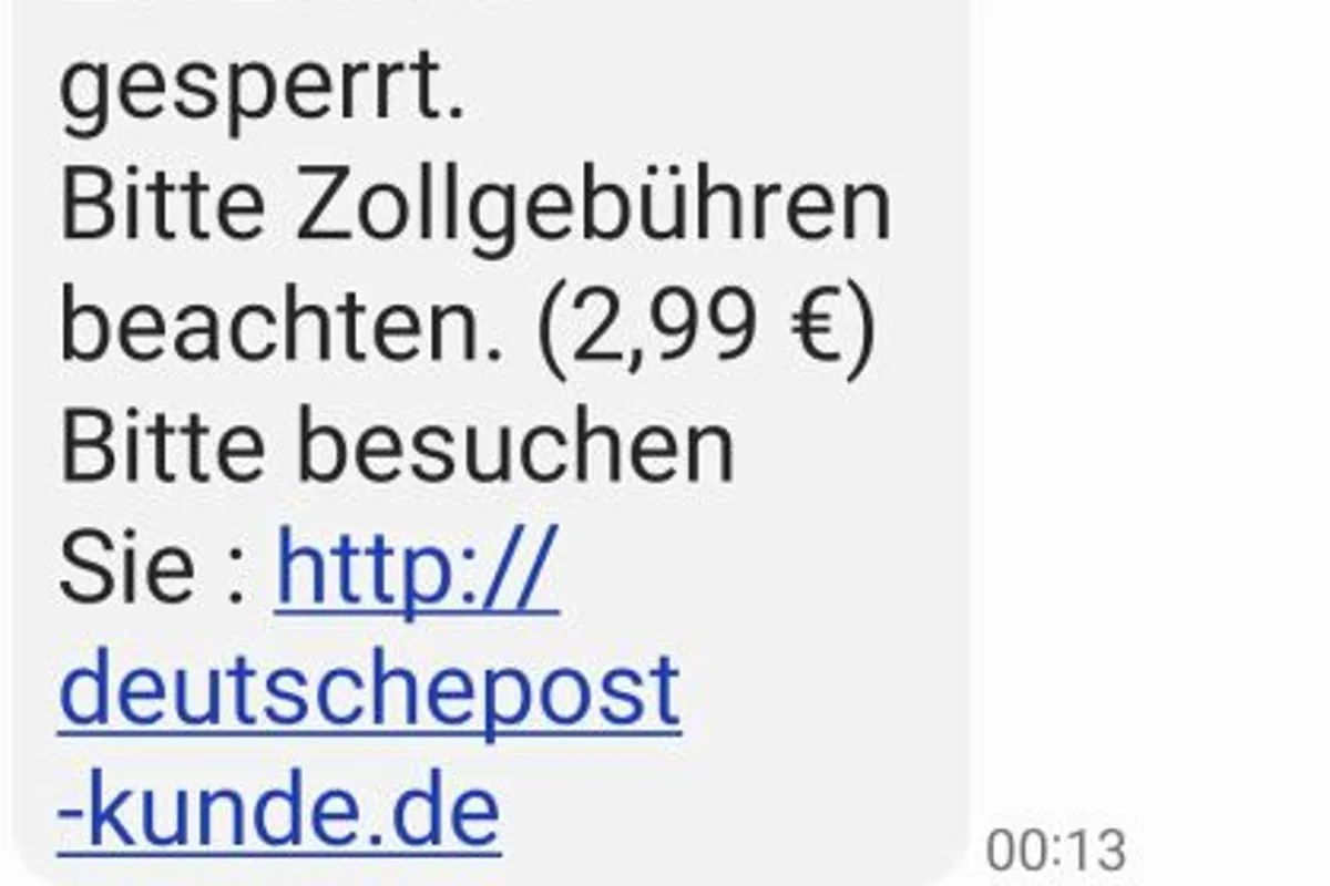Betrugswarnung der deutschen Zollbehörde - Vorsicht vor gefälschten Paketbenachrichtigungen