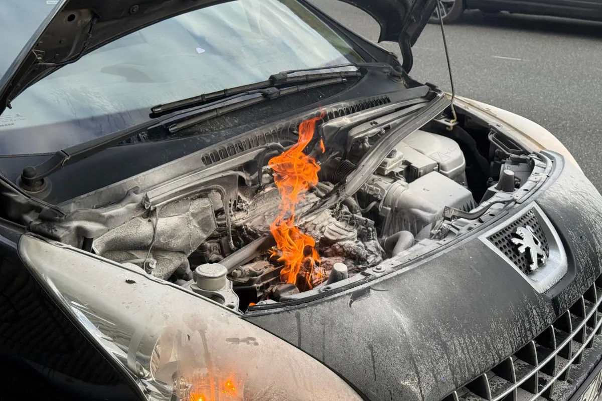 A12 Jenbach T – Fahrzeug in Brand geraten