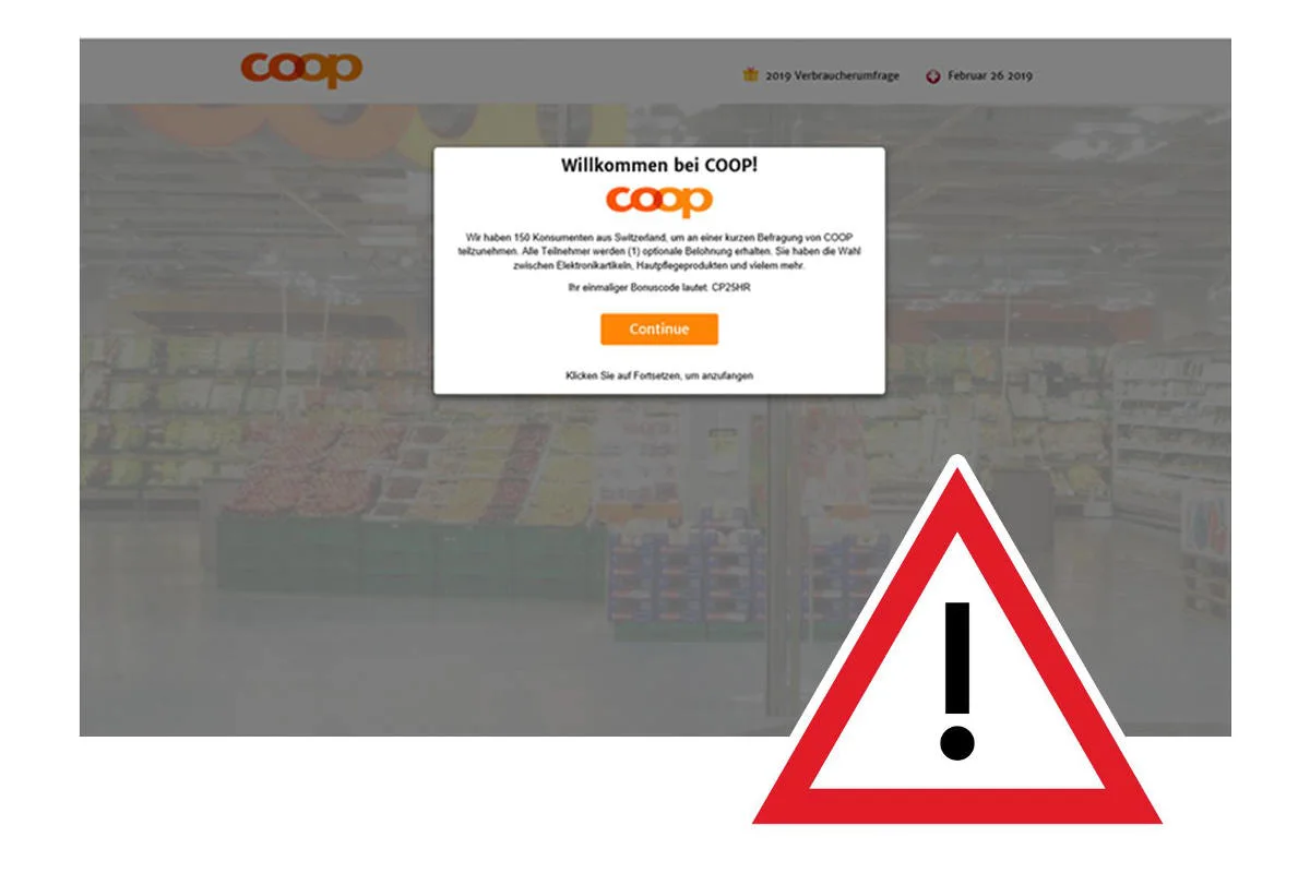 Coop warnt vor Phishing-Mails