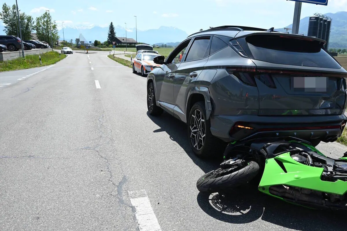 Altstätten SG - Motorradfahrer bei Unfall verletzt