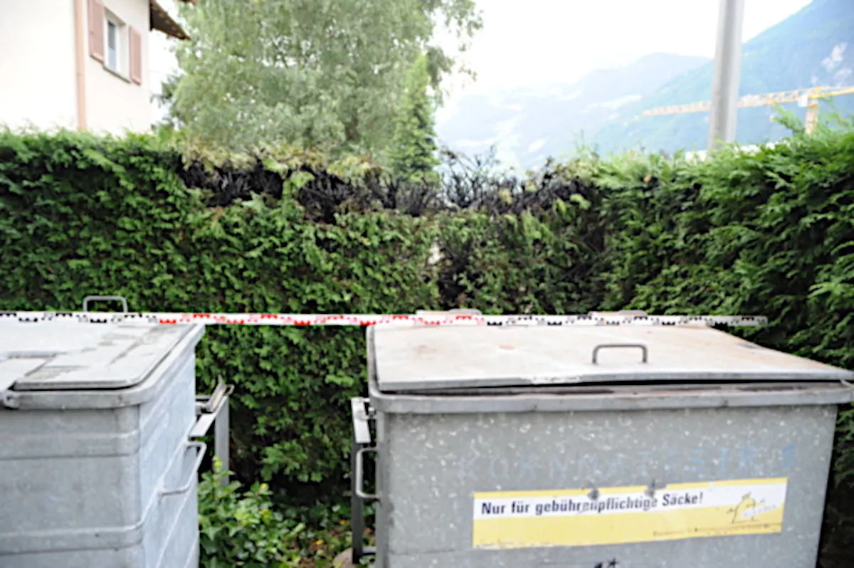 Altdorf UR - Glimmbrand einer Hecke