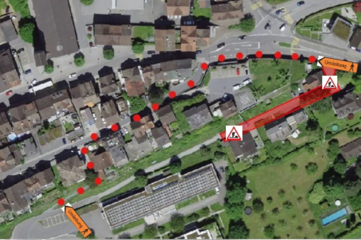 Uznach SG – Verkehrseinschränkungen wegen Bauarbeiten