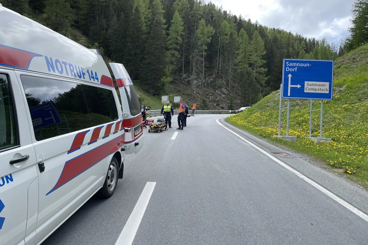 Samnaun GR – Motorradfahrer bei Unfall verletzt