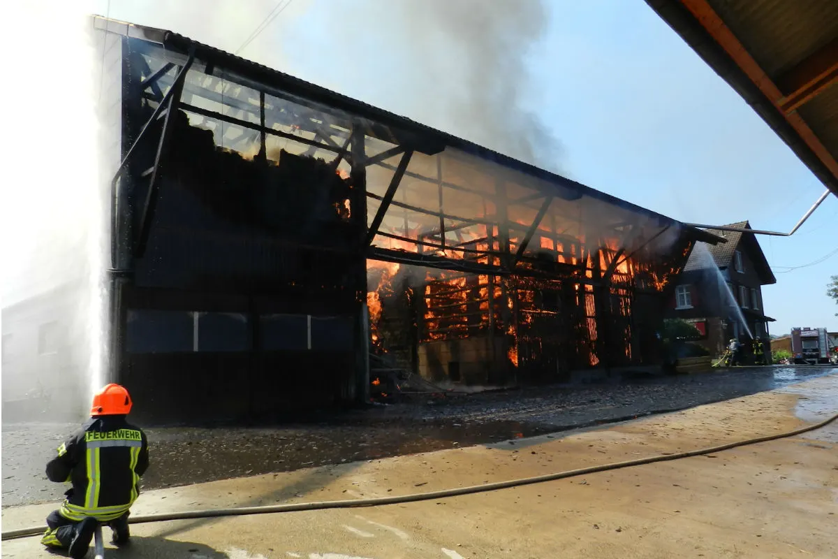 Amlikon-Bissegg TG - Scheune in Vollbrand
