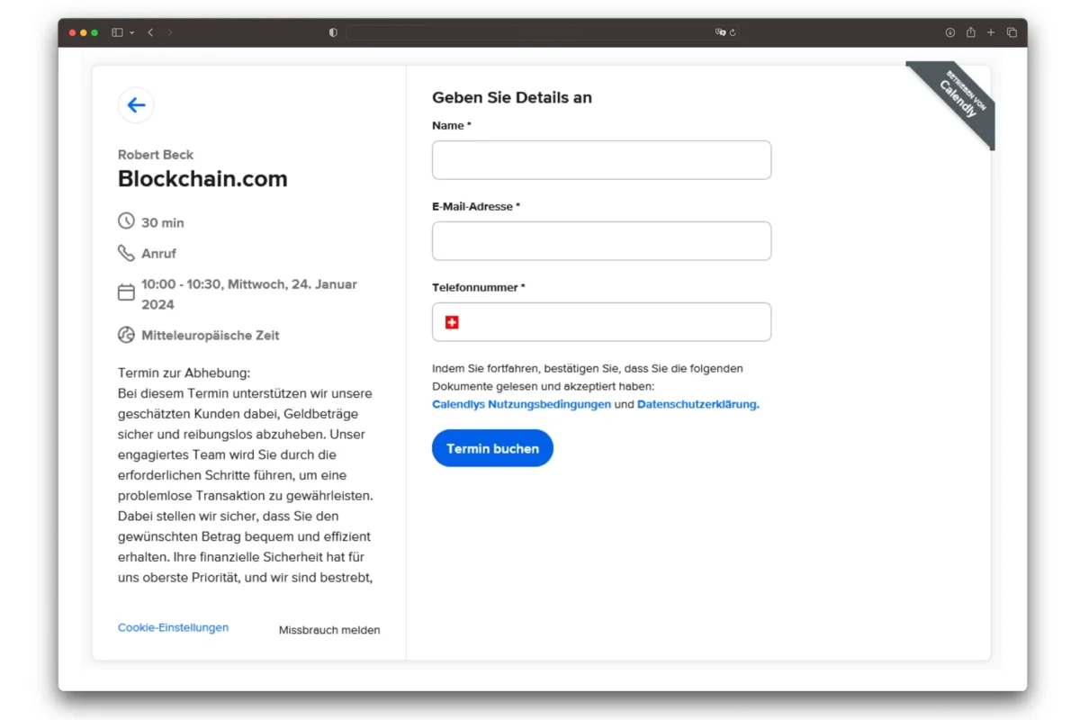 Angeblich eingefrorene Konten auf Blockchain.com