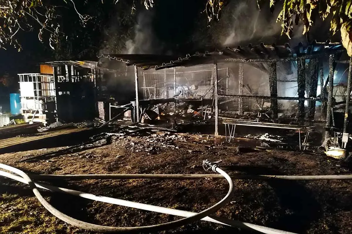 Feuer in Holthausen - Gartenlaubenbrand