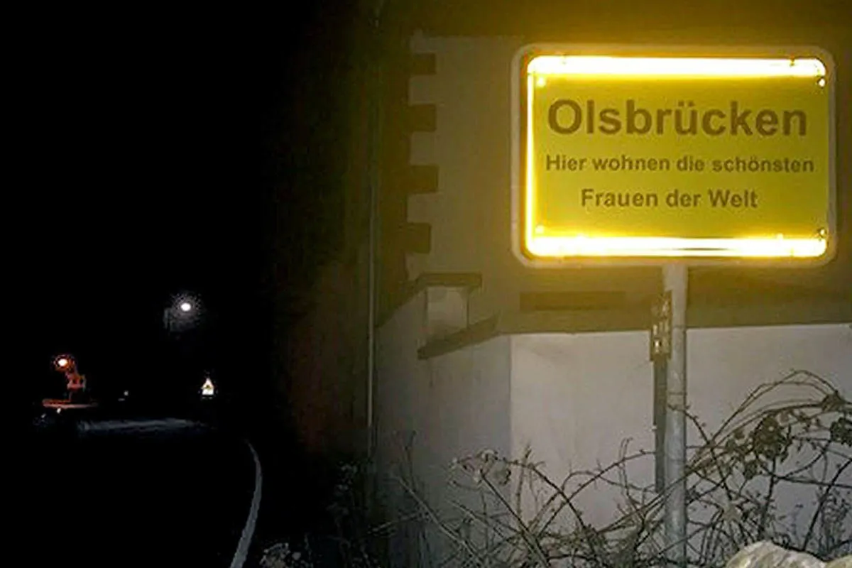 Olsbrücken - Der April-Scherz mit den Ortsschildern