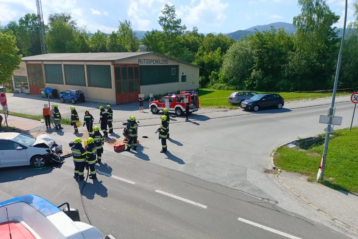 Köflach – Kollision zwischen Pkw und Motorrad
