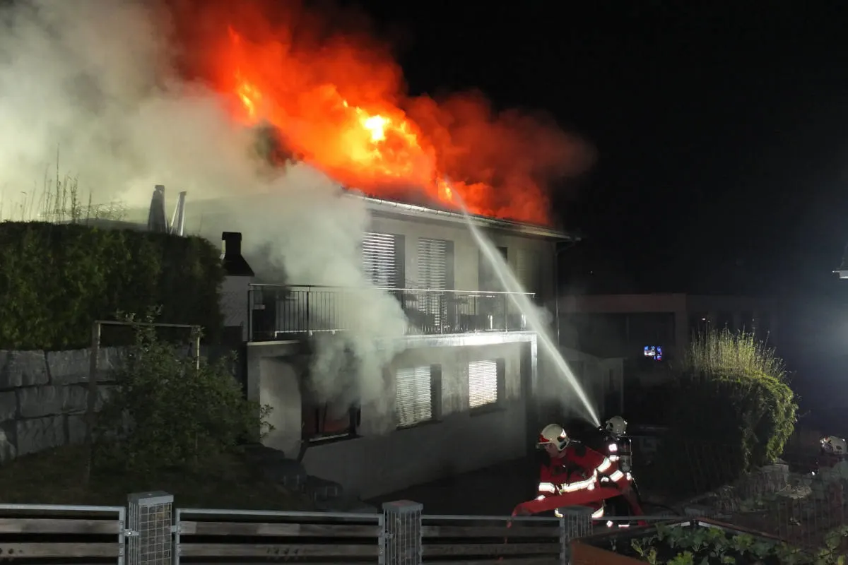 Montlingen SG - Hausbrand mit hohem Sachschaden