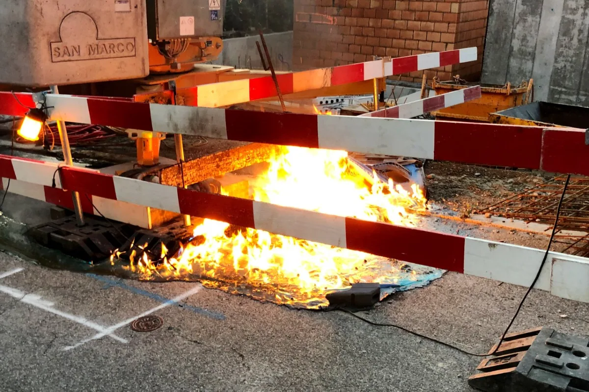 Kreuzlingen TG - Brand einer mobilen WC-Kabine - Brandursache noch unklar