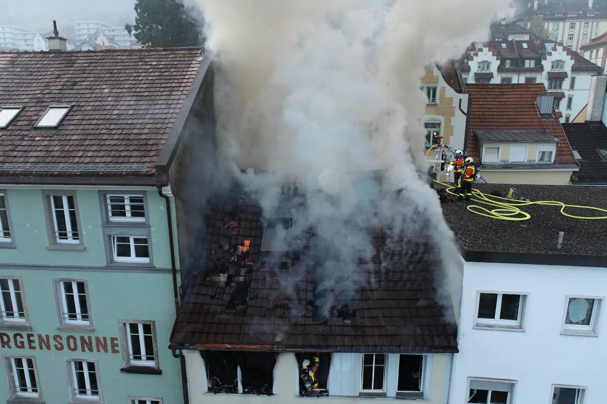 Stadt St. Gallen – Brand in einer Dachstockwohnung – 2. Meldung
