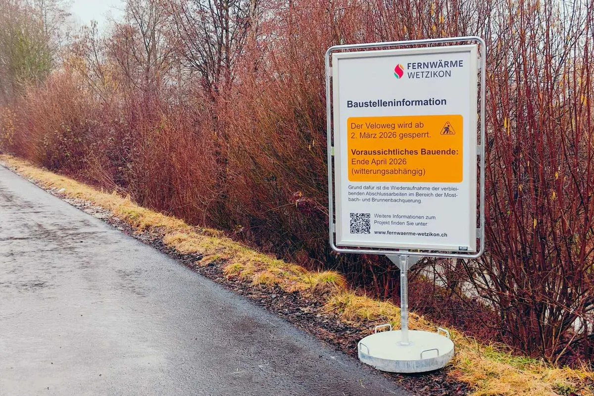 Wetzikon ZH – Radweg Rapperswilerstrasse bis Ende April gesperrt