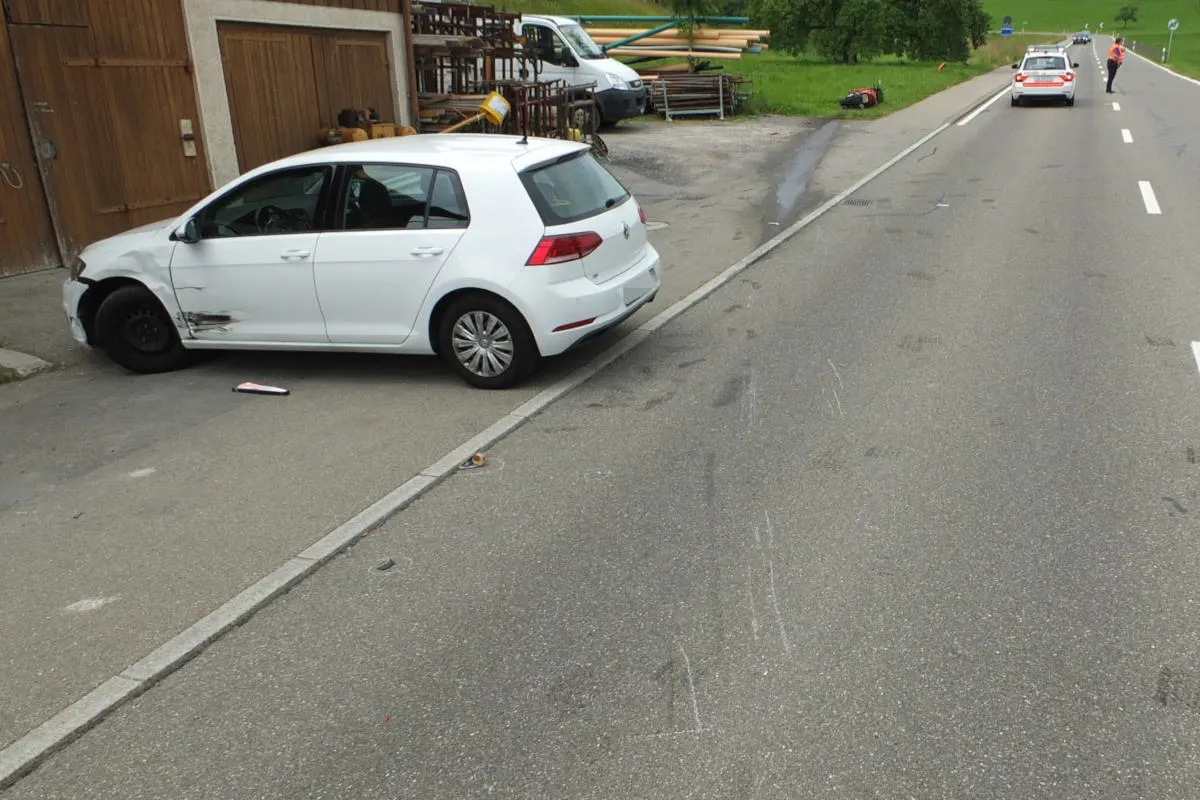 Mörschwil SG - Kollision beim Überholen