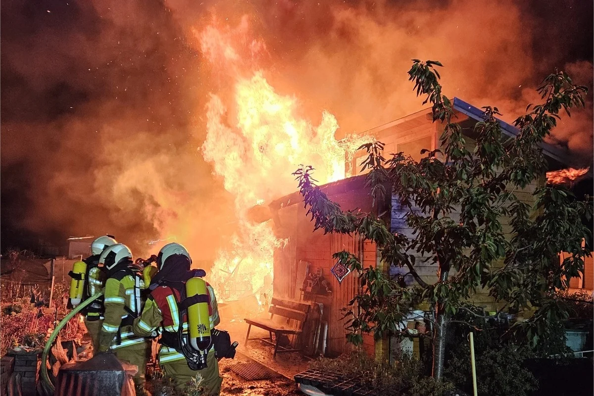 Strehlen - Großer Brand in Kleingartenanalage