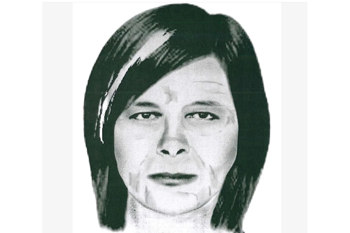 Ein Phantombild zeigt eine Person mit mittellangen Haaren und neutralem Gesichtsausdruck. Die Person blickt direkt nach vorne.