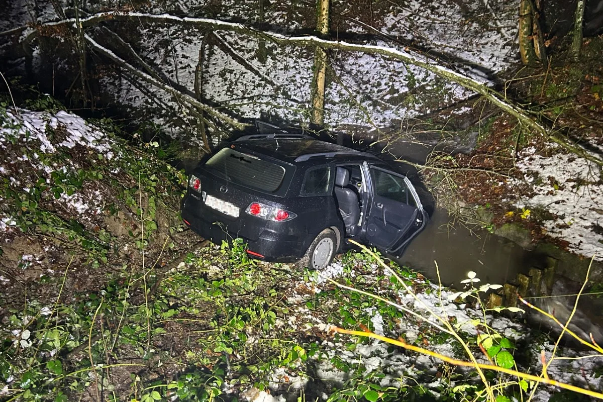 Märwil TG - Fahrunfähig im Bach gelandet