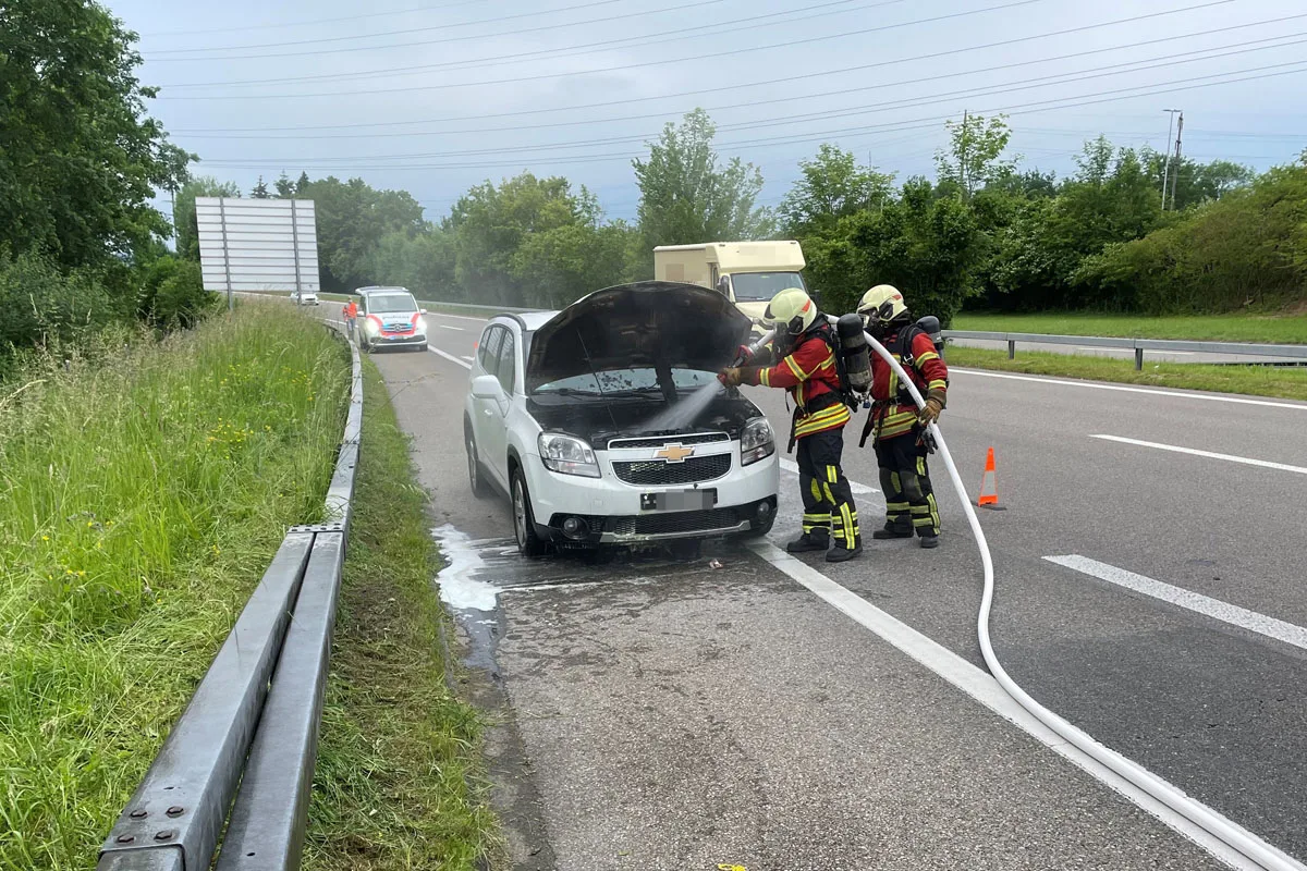 Müllheim TG - Chevrolet fängt Feuer