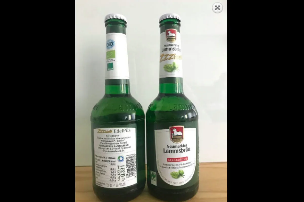 Falsches Etikett "alkoholfrei" auf Neumarkter Lammsbräu Zzzisch Bio-Edelpils