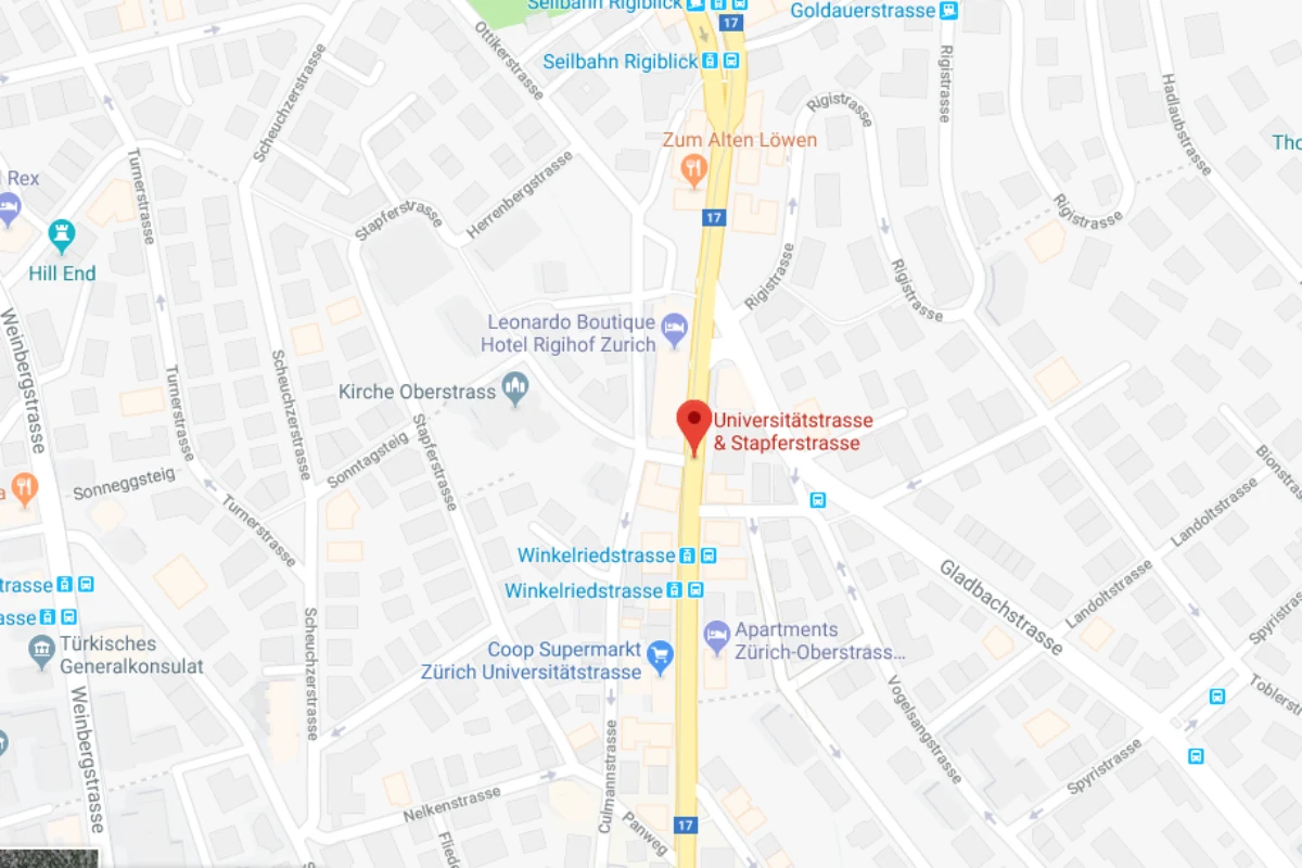 Zürich ZH - Verkehrsbeschränkungen Universitätstrasse