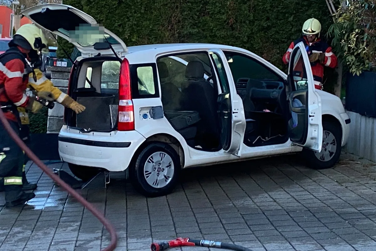 Parkiertes Elektro-Auto gerät in Diessenhofen TG in Brand