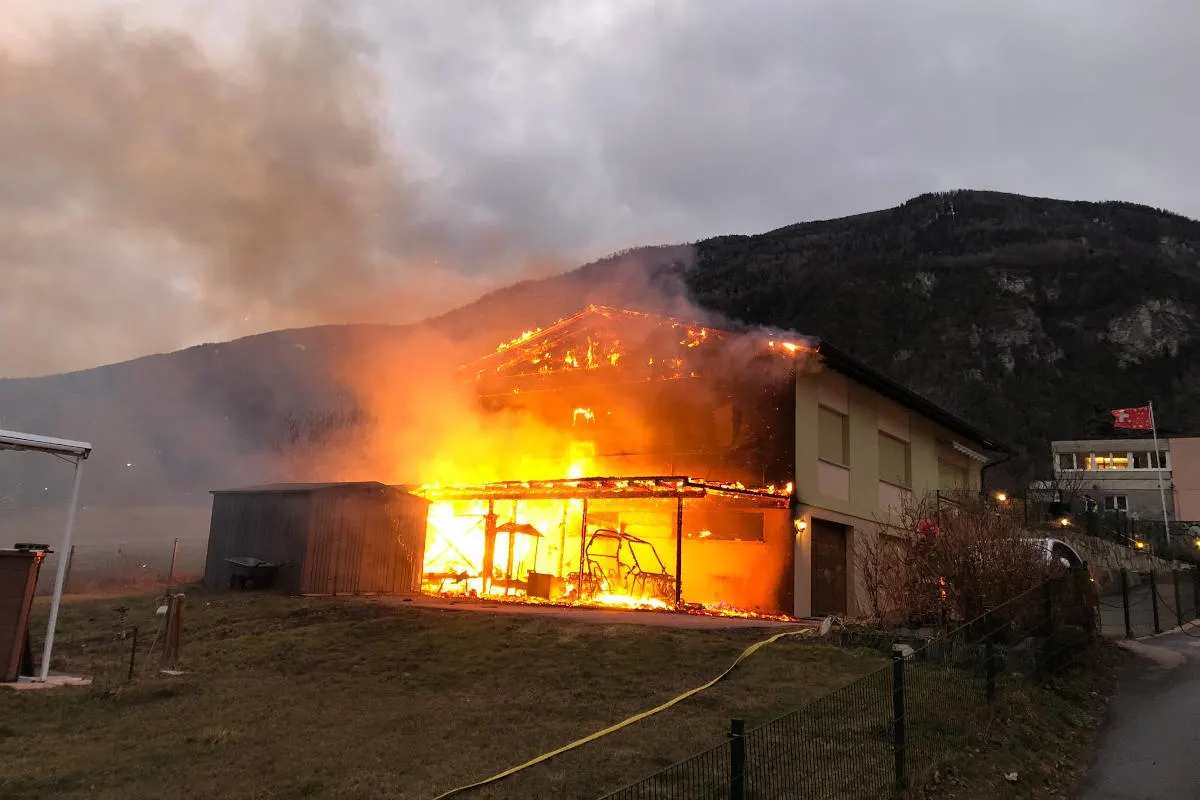 Grône VS – Brand eines Wohnhauses