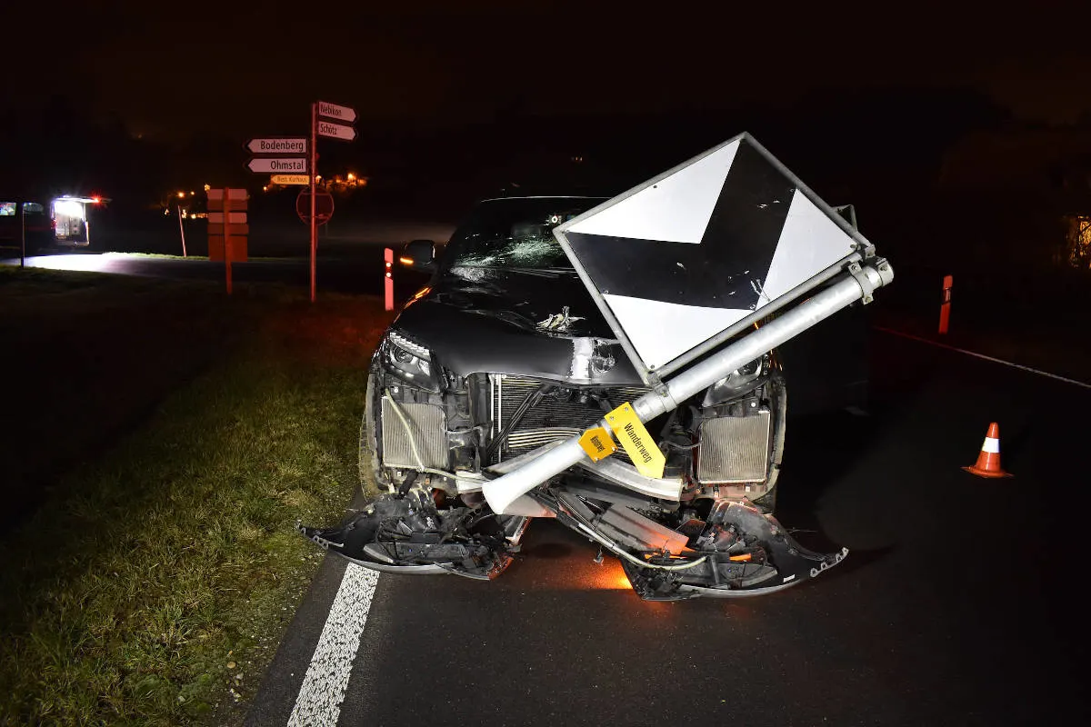 Ohmstal LU - Selbstunfall mit 1.4 Promille